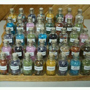 9 Tumbled Assorted Chip Mini Gemstone Bottle Collection Rock Crystal Specimens